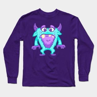 cute blue monster male Long Sleeve T-Shirt